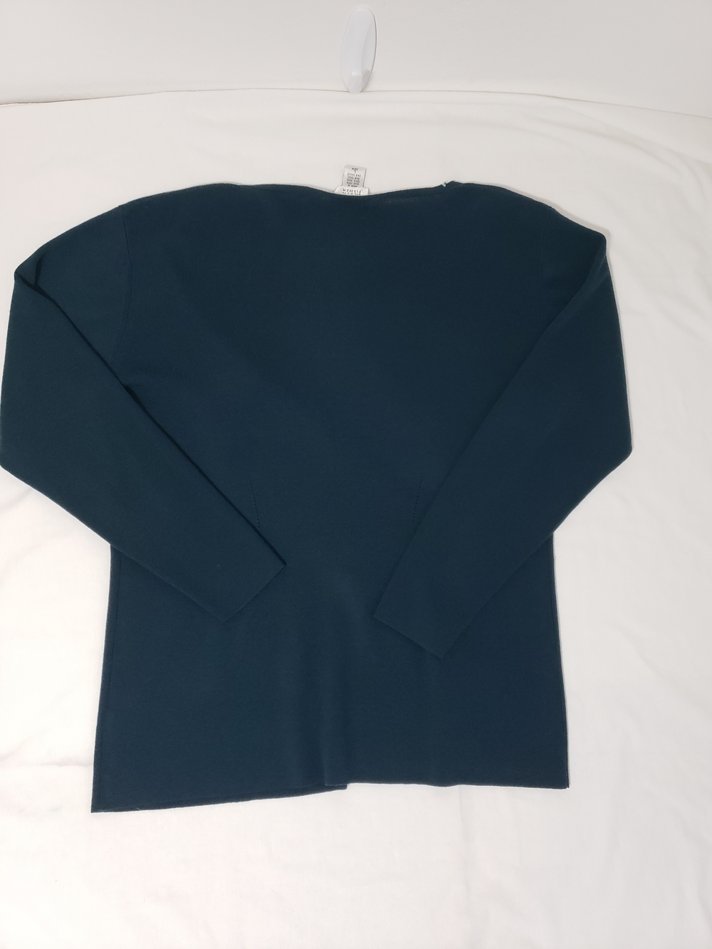 Eileen Fisher 100% Wool Long Cardigan Sweater Women’s L Teal Blue Minimalist - Picture 5 of 8